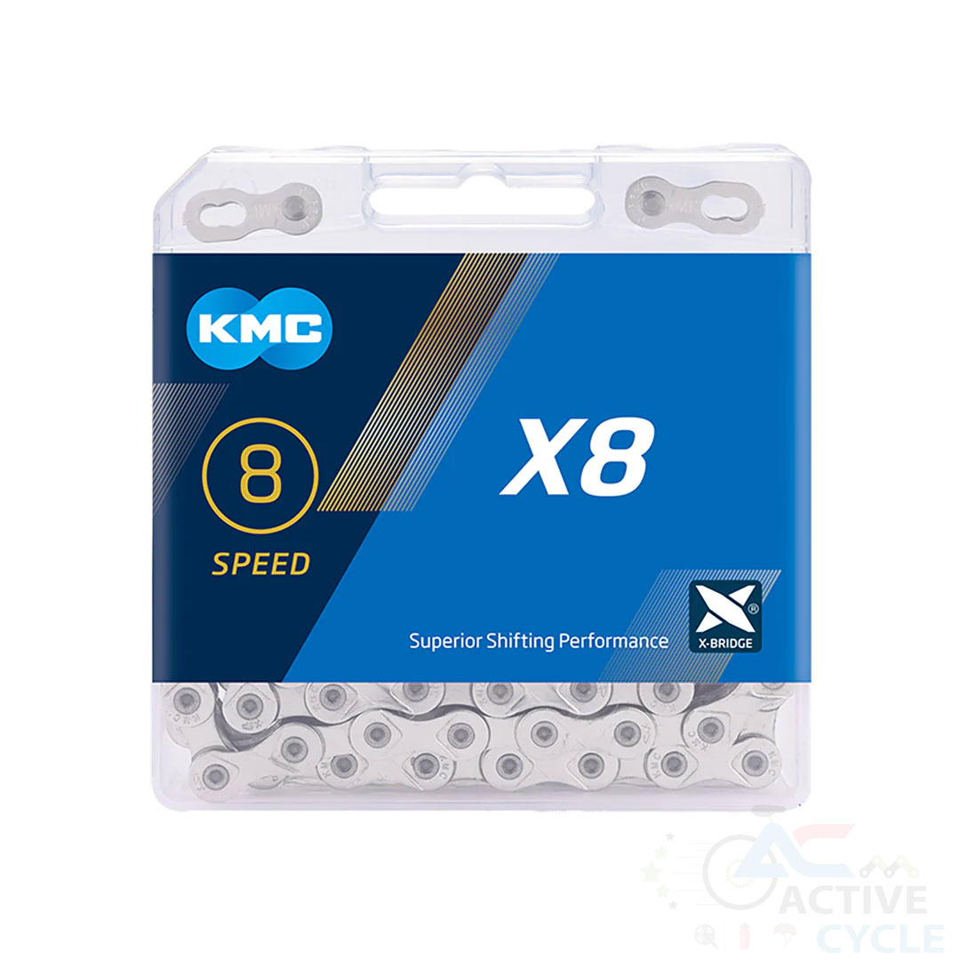 KMC X8 Bicycle Chain | 8-Speed Chain Compatible with Shimano, SRAM & Campagnolo | MTB, Road & Gravel
