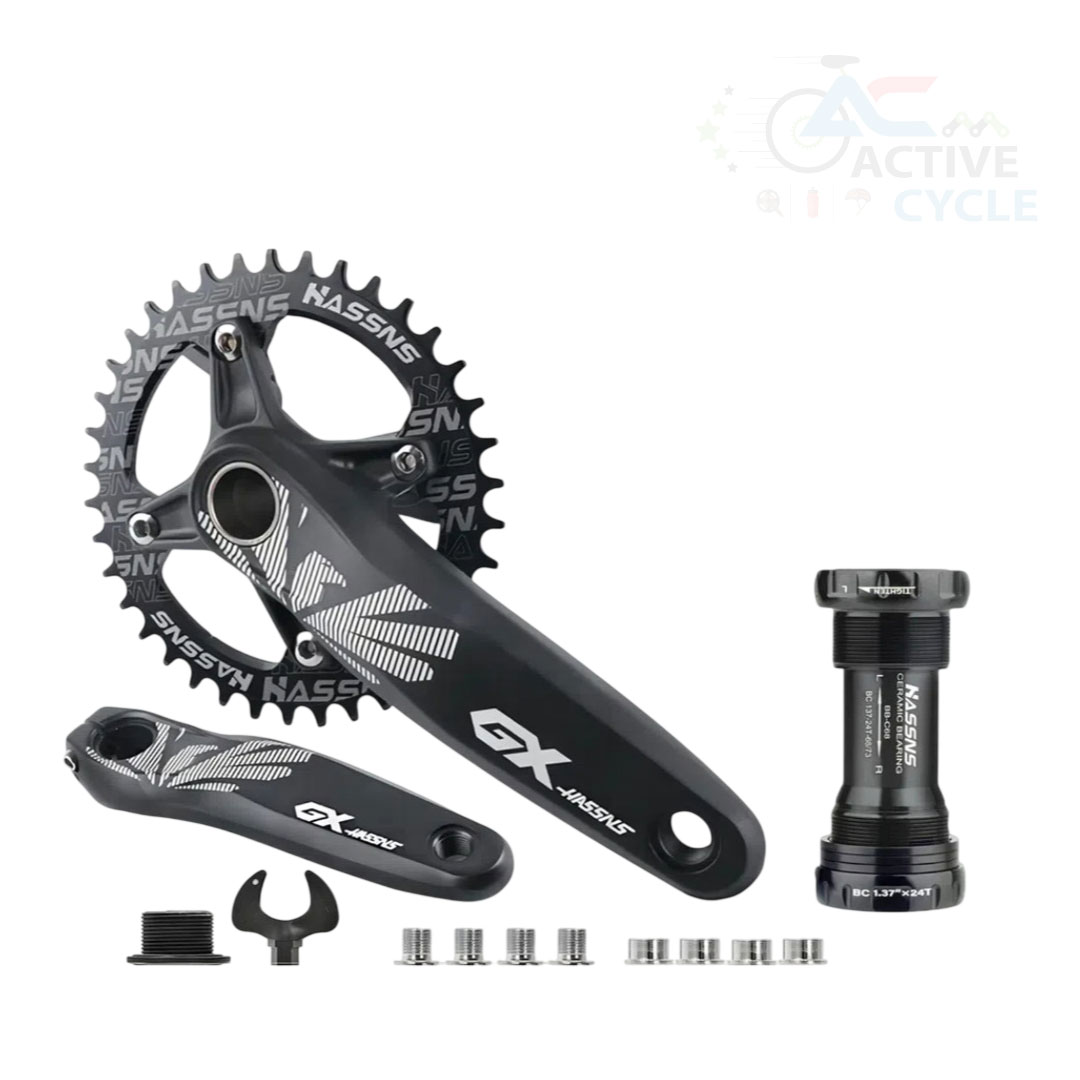 HASSNS Bicycle Hollowtech Crankset Mtb 104 BCD
