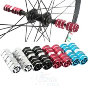 Bicycle Aluminum Foot Pegs – Non-Slip Front & Rear Axle Pegs (1 Pair, Durable & Stunt-Ready)