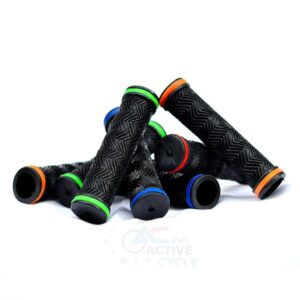 Bicycle Rubber Round Handlebar Grips – Non-Slip Comfortable Green Bike Grips