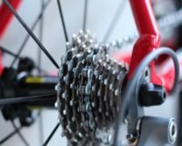 selective focus photo of bicycle part