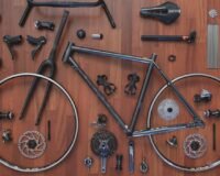 a bicycle with a wooden frame